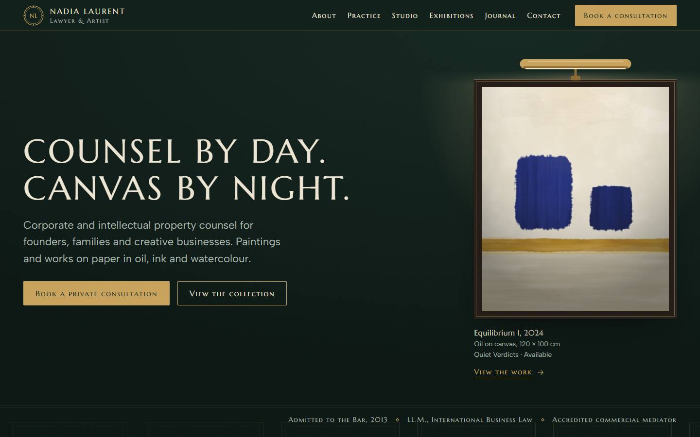 Private View concept, desktop home page