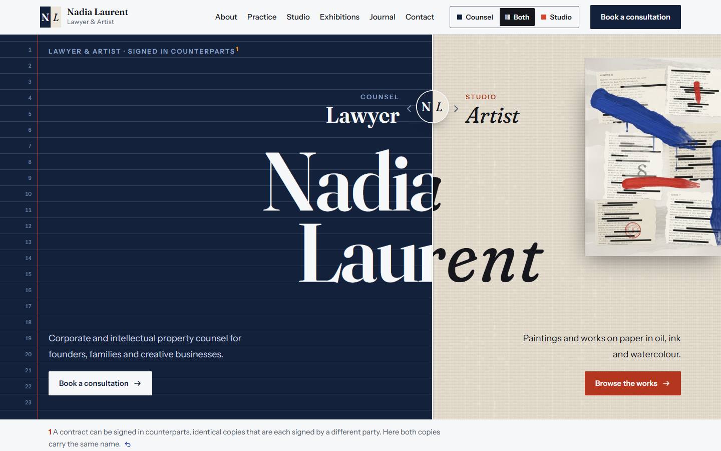 Counterpart concept, desktop home page