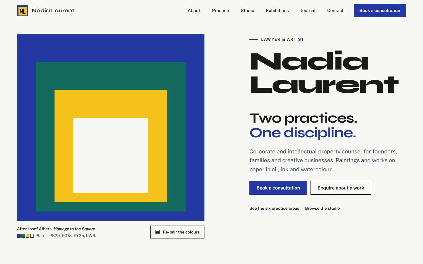 Pigment and Precedent concept, desktop home page